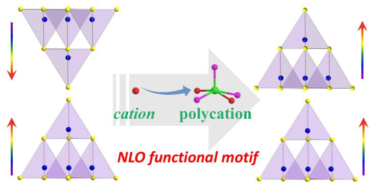 Wide-Spectrum NLO Materials Obtained by Polycation-substitution-induced NLO-functional Motif Ordering